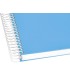 Cuaderno espiral liderpapel a4 micro crafty tapa forrada 120h 90 gr cuadro 5 mm 5 bandas 4 colores celeste