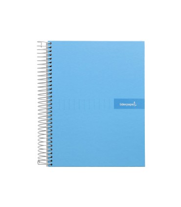 Cuaderno espiral liderpapel a4 micro crafty tapa forrada 120h 90 gr cuadro 5 mm 5 bandas 4 colores celeste