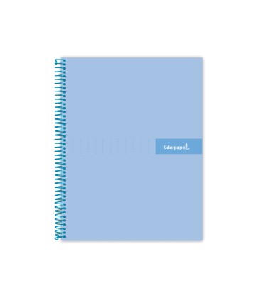 Cuaderno espiral liderpapel a4 micro crafty tapa forrada 120h 90 gr cuadro 5 mm 5 bandas 4 colores celeste