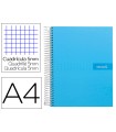 Cuaderno espiral liderpapel a4 micro crafty tapa forrada 120h 90 gr cuadro 5 mm 5 bandas 4 colores celeste