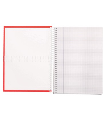 Cuaderno espiral liderpapel a4 crafty tapa forrada 80h 90 gr cuadro 5 mm con margen colores surtidos