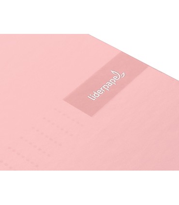 Cuaderno espiral liderpapel a4 crafty tapa forrada 80h 90 gr cuadro 4mm con margen color rosa