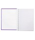 Cuaderno espiral liderpapel a4 crafty tapa forrada 80h 90 gr cuadro 4mm con margen color violeta