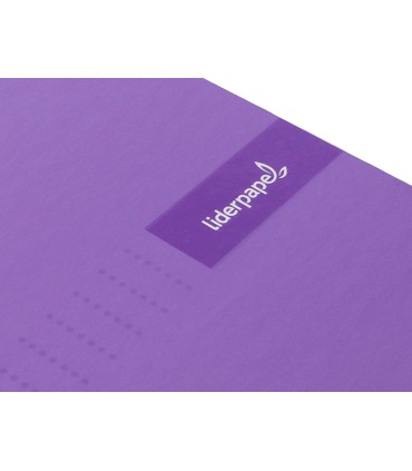 Cuaderno espiral liderpapel a4 crafty tapa forrada 80h 90 gr cuadro 4mm con margen color violeta