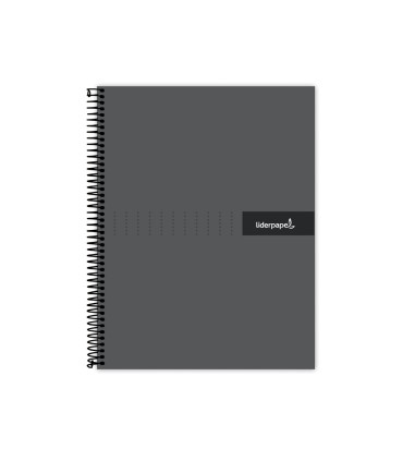 Cuaderno espiral liderpapel a4 crafty tapa forrada 80h 90 gr cuadro 4mm con margen color negro