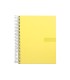 Cuaderno espiral liderpapel a4 crafty tapa forrada 80h 90 gr cuadro 4mm con margen color amarillo