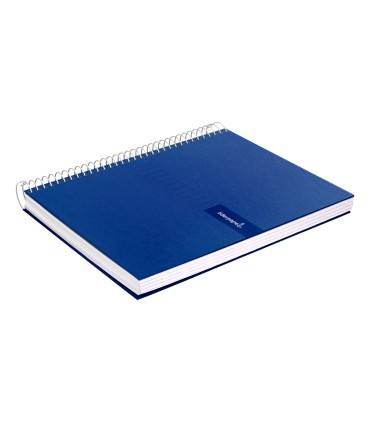 Cuaderno espiral liderpapel a4 crafty tapa forrada 80h 90 gr cuadro 4mm con margen color azul marino