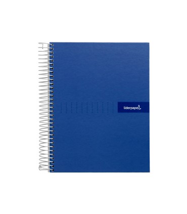 Cuaderno espiral liderpapel a4 crafty tapa forrada 80h 90 gr cuadro 4mm con margen color azul marino