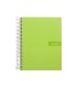 Cuaderno espiral liderpapel a4 crafty tapa forrada 80h 90 gr cuadro 4mm con margen color verde