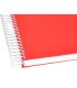 Cuaderno espiral liderpapel a4 crafty tapa forrada 80h 90 gr cuadro 4mm con margen color roja