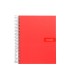 Cuaderno espiral liderpapel a4 crafty tapa forrada 80h 90 gr cuadro 4mm con margen color roja