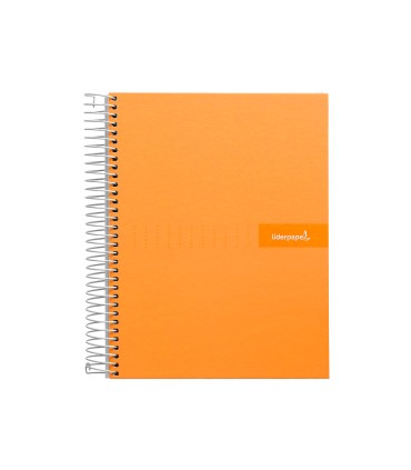 Cuaderno espiral liderpapel a4 crafty tapa forrada 80h 90 gr cuadro 4mm con margen color naranja