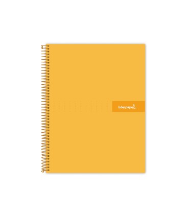 Cuaderno espiral liderpapel a4 crafty tapa forrada 80h 90 gr cuadro 4mm con margen color naranja