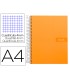 Cuaderno espiral liderpapel a4 crafty tapa forrada 80h 90 gr cuadro 4mm con margen color naranja