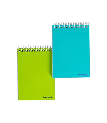 Cuaderno espiral liderpapel bolsillo dieciseavo apaisado smart tapa blanda 80h 60gr cuadro 4mm colores surtidos