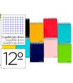 Cuaderno espiral liderpapel bolsillo doceavo apaisado smart tapa blanda 80h 60gr cuadro 4mm colores surtidos