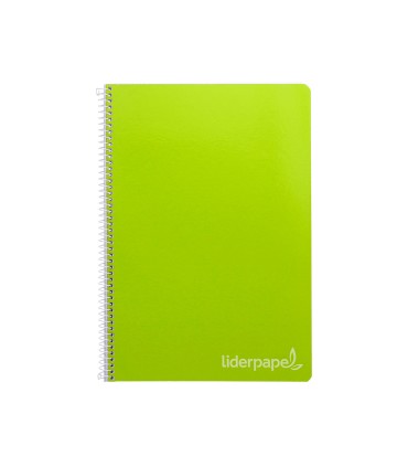 Cuaderno espiral liderpapel folio witty tapa dura 80h 75gr cuadro 4mm con margen color verde