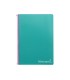 Cuaderno espiral liderpapel folio witty tapa dura 80h 75gr cuadro 4mm con margen color turquesa