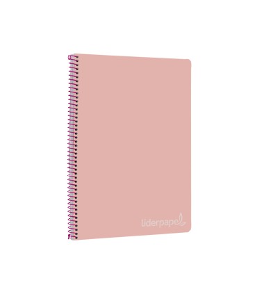 Cuaderno espiral liderpapel folio witty tapa dura 80h 75gr cuadro 4mm con margen color rosa