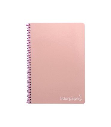 Cuaderno espiral liderpapel folio witty tapa dura 80h 75gr cuadro 4mm con margen color rosa