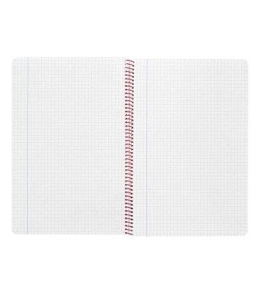 Cuaderno espiral liderpapel folio witty tapa dura 80h 75gr cuadro 4mm con margen color rojo