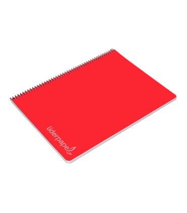 Cuaderno espiral liderpapel folio witty tapa dura 80h 75gr cuadro 4mm con margen color rojo