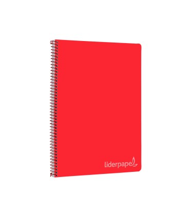 Cuaderno espiral liderpapel folio witty tapa dura 80h 75gr cuadro 4mm con margen color rojo