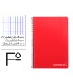 Cuaderno espiral liderpapel folio witty tapa dura 80h 75gr cuadro 4mm con margen color rojo