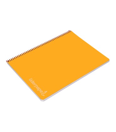 Cuaderno espiral liderpapel folio witty tapa dura 80h 75gr cuadro 4mm con margen color naranja