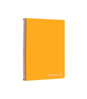 Cuaderno espiral liderpapel folio witty tapa dura 80h 75gr cuadro 4mm con margen color naranja