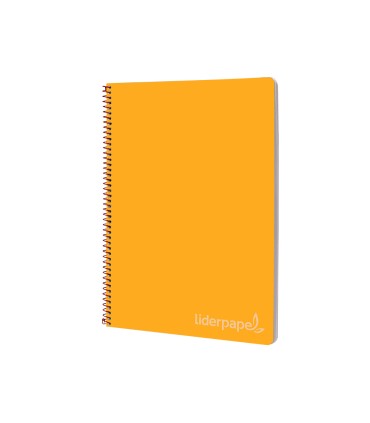 Cuaderno espiral liderpapel folio witty tapa dura 80h 75gr cuadro 4mm con margen color naranja