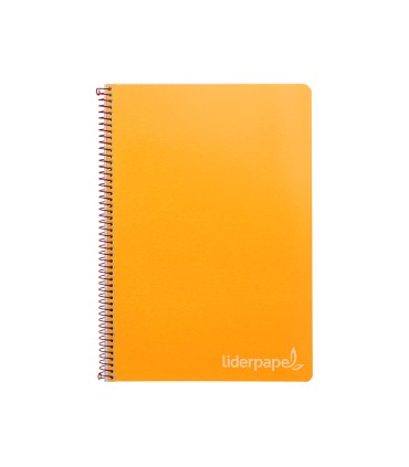 Cuaderno espiral liderpapel folio witty tapa dura 80h 75gr cuadro 4mm con margen color naranja