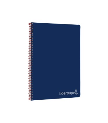 Cuaderno espiral liderpapel folio witty tapa dura 80h 75gr cuadro 4mm con margen color azul marino