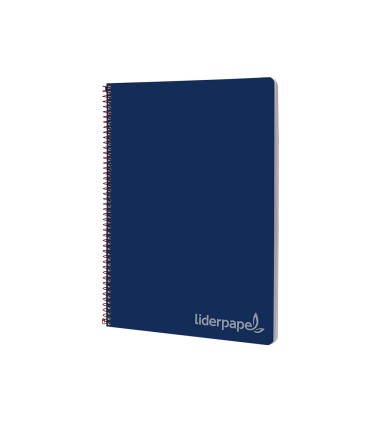 Cuaderno espiral liderpapel folio witty tapa dura 80h 75gr cuadro 4mm con margen color azul marino