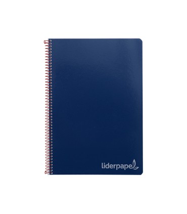 Cuaderno espiral liderpapel folio witty tapa dura 80h 75gr cuadro 4mm con margen color azul marino