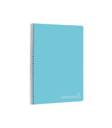 Cuaderno espiral liderpapel folio witty tapa dura 80h 75gr cuadro 4mm con margen color celeste