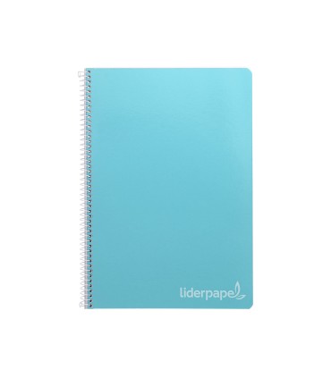 Cuaderno espiral liderpapel folio witty tapa dura 80h 75gr cuadro 4mm con margen color celeste