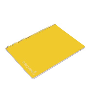 Cuaderno espiral liderpapel folio witty tapa dura 80h 75gr cuadro 4mm con margen color amarillo