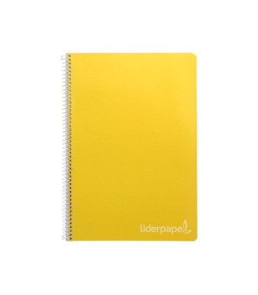 Cuaderno espiral liderpapel folio witty tapa dura 80h 75gr cuadro 4mm con margen color amarillo