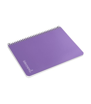 Cuaderno espiral liderpapel cuarto witty tapa dura 80h 75gr cuadro 4mm con margen color violeta