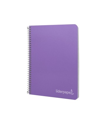 Cuaderno espiral liderpapel cuarto witty tapa dura 80h 75gr cuadro 4mm con margen color violeta