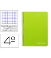 Cuaderno espiral liderpapel cuarto witty tapa dura 80h 75gr cuadro 4mm con margen color verde