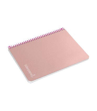 Cuaderno espiral liderpapel cuarto witty tapa dura 80h 75gr cuadro 4mm con margen color rosa