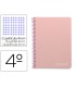 Cuaderno espiral liderpapel cuarto witty tapa dura 80h 75gr cuadro 4mm con margen color rosa