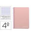 Cuaderno espiral liderpapel cuarto witty tapa dura 80h 75gr cuadro 4mm con margen color rosa