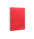 Cuaderno espiral liderpapel cuarto witty tapa dura 80h 75gr cuadro 4mm con margen color rojo