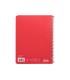 Cuaderno espiral liderpapel cuarto witty tapa dura 80h 75gr cuadro 4mm con margen color rojo