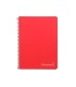 Cuaderno espiral liderpapel cuarto witty tapa dura 80h 75gr cuadro 4mm con margen color rojo