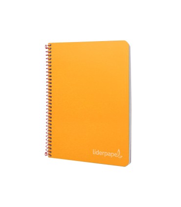 Cuaderno espiral liderpapel cuarto witty tapa dura 80h 75gr cuadro 4mm con margen color naranja