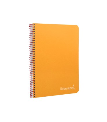 Cuaderno espiral liderpapel cuarto witty tapa dura 80h 75gr cuadro 4mm con margen color naranja